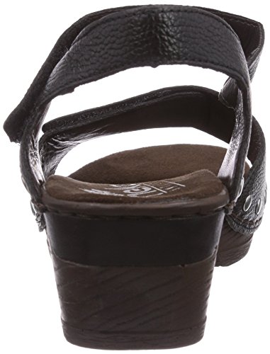 Rieker 66863, Sandalias Punta Cerrada Mujer, Schwarz (Schwarz / 01), 37 EU