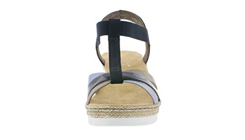 Rieker V2995 Mujer Sandalia con Tiras,Zapatos del Verano,Sandalia del Verano,cómodos,Confort,sky/marine/10,40 EU / 6.5 UK