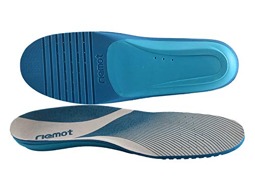 riemot Plantillas Ortopédicas para Hombre Mujer, Plantillas Deportivas, para Soporte para el Arco del Pie, Fascitis Plantar, Corrección del Tobillo, Senderismo, Trabajo, Caminar, Azul 40-46EU