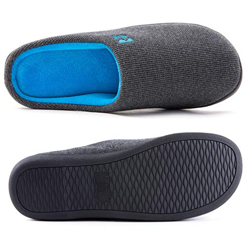 RockDove Pantuflas originales de espuma viscoelástica - Diseño bicolor - Para hombre, color Gris, talla 43.5 EU