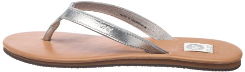 Roxy XMWSL283_Argent (Silver) - Chanclas de Cuero para Mujer, Color Plateado, Talla 37