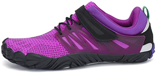 SAGUARO Hombre Mujer Zapatillas de Training Yoga Entrenamiento Gym Interior Transpirables Zapatos Correr Barefoot Resistentes Comodas Zapatos Gimnasio Asfalto Playa Agua Exterior(058 Púrpura, 39 EU)