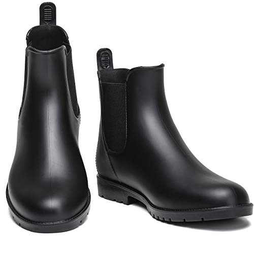 SAGUARO Mujer Botas de Lluvia Festival Botas de Agua Muy Ligera para Los Reyes Magos (35 EU, Nuevo Negro)