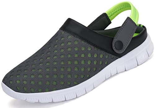 SAGUARO Unisex Respirable de la Red del Acoplamiento Zapatillas de Playa Ahueca hacia Fuera Las Sandalias, Verde 44