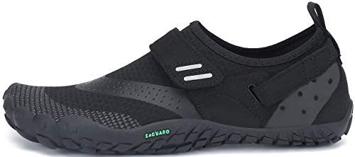 SAGUARO Unisexo Zapatos Trail Running Transpirables Ligero Hombres Zapatillas de Deportes Interior Exterior Mujeres Antideslizante Zapato de Aqua Playa Yoga Gimnasio Calzado, Negro 43