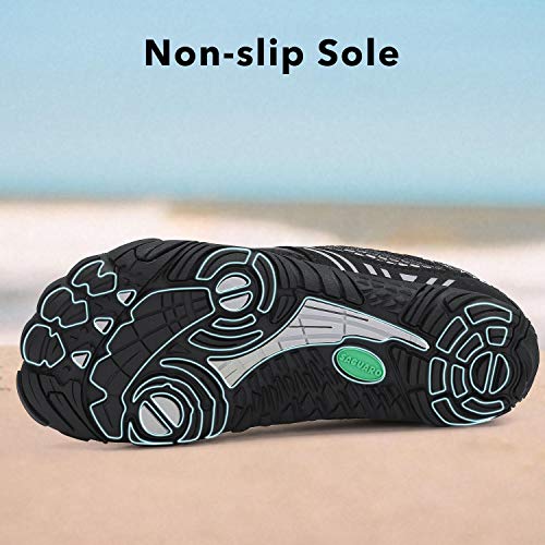 SAGUARO Zapatos de Agua para Niños con Suela Gruesa Antideslizante Zapatos de Playa Niña Zapatillas Minimalista Secado Rápido Calzado de Natación Barefoot, Negro 29