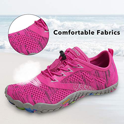 SAGUARO Zapatos de Deportes Acuaticos Antideslizante Secado Rápido Zapatos Minimalista Verano Trail Running Escarpines Barefoot Zapatos de Agua Impermeables, Rosa 38