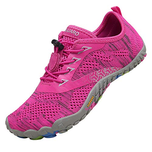 SAGUARO Zapatos de Deportes Acuaticos Antideslizante Secado Rápido Zapatos Minimalista Verano Trail Running Escarpines Barefoot Zapatos de Agua Impermeables, Rosa 38