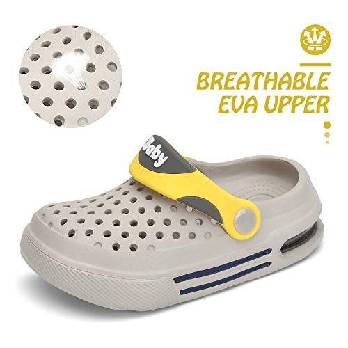 SAGUARO Zuecos Niños Sandalias de Playa Unisex Niños Chanclas Zapatillas de Estar Zapatos de Agua Zapatos de Piscina Gris 32/33 EU