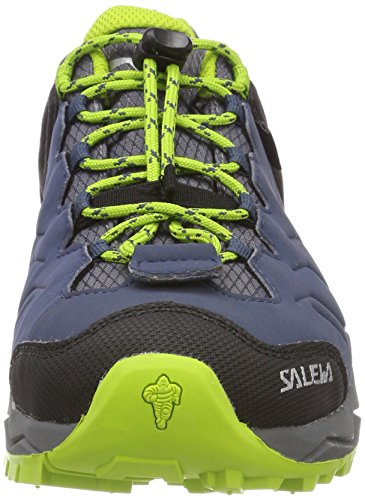 Salewa JR Mountain Trainer Waterproof, Zapatos de Senderismo Unisex Niños, Azul (Dark Denim/Cactus), 26 EU