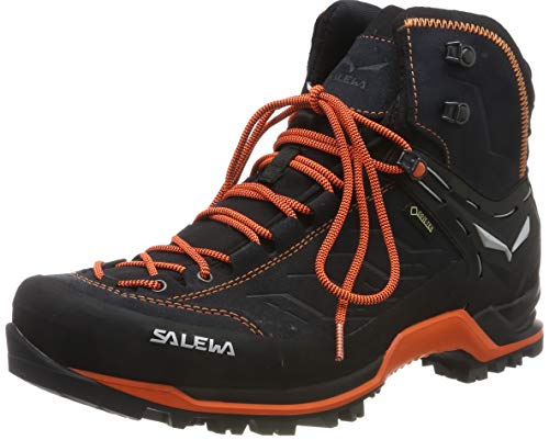 Salewa MS Mountain Trainer Mid Gore-TEX, Botas de Senderismo Hombre, Gris (Asphalt/Fluo Orange), 43 EU