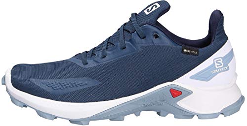 Salomon Alphacross Blast GTX, Zapatillas De Trail Running Impermeables Hombre, Color: Azul (Dark Denim/White/Ashley Blue), 40 2/3 EU