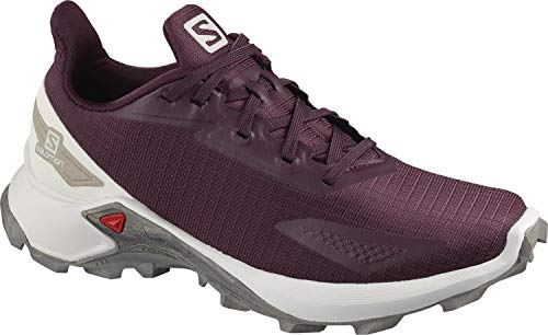 Salomon Alphacross Blast, Zapatillas De Trail Running Cómodas Y Fuerte Agarre Mujer, Rojo (Winetasting/Lunar Rock/Vintage Kaki), 36 EU