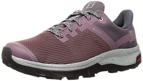 Salomon Outline Prism GTX, Zapatillas de Ciclismo de montaa Mujer, Flint Ebony Tropical Peach, 40 EU