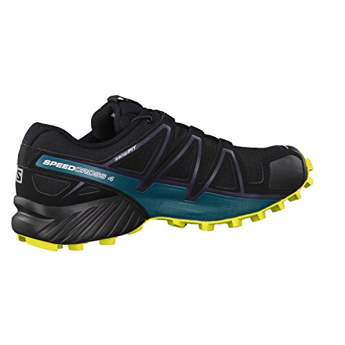 SALOMON Speedcross 4, Zapatillas de Trail Running Hombre, Negro (Black/Everglade/Sulphur Spring), 42 2/3 EU