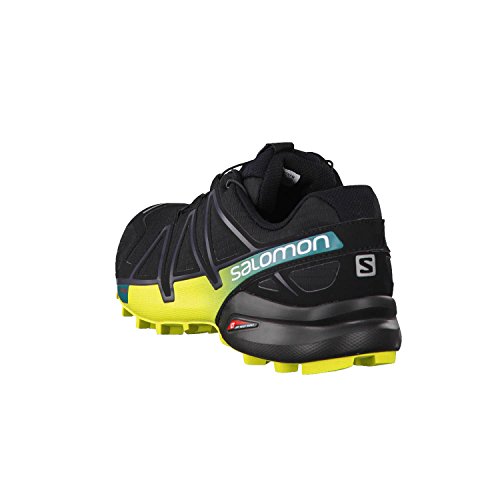 SALOMON Speedcross 4, Zapatillas de Trail Running Hombre, Negro (Black/Everglade/Sulphur Spring), 42 2/3 EU