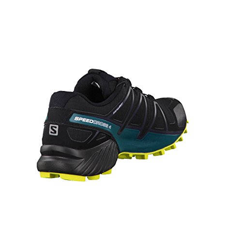 SALOMON Speedcross 4, Zapatillas de Trail Running Hombre, Negro (Black/Everglade/Sulphur Spring), 42 2/3 EU