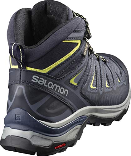 Salomon X Ultra 3 Mid GTX W, Zapatillas de Atletismo Mujer, Azul (Crown Blue/Evening Blue/Sunny Lime 000), 36 2/3 EU