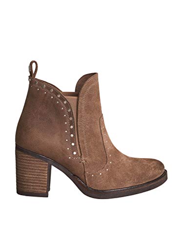 SALSA JEANS Botas de Piel y tacón Alto con Tachuelas para Mujer Mujer Color: 9183 Marron Claro Talla: 40