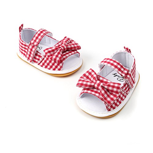 Sandalias de Bebé Niña con Bowknot, Zapatos de Verano para Infantil Pequeños con Suela Blanda (19 EU, Rojo)