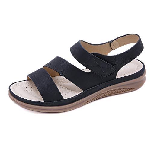 Sandalias de Mujer Zapatillas Casuales con Hebilla de Velcro 2021 Plataforma de Verano Zapatos de tacón de cuña Vacaciones Playa Toe Flops