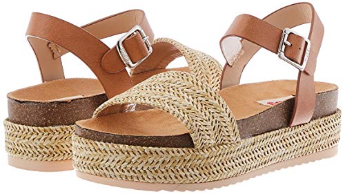 Sandalias Mujer MTNG | Sandalias Lana 58929 | MTNG Mujer | Sandalias Tira de Tobillo | Cierre con Hebilla | 45811 | Beige | 38