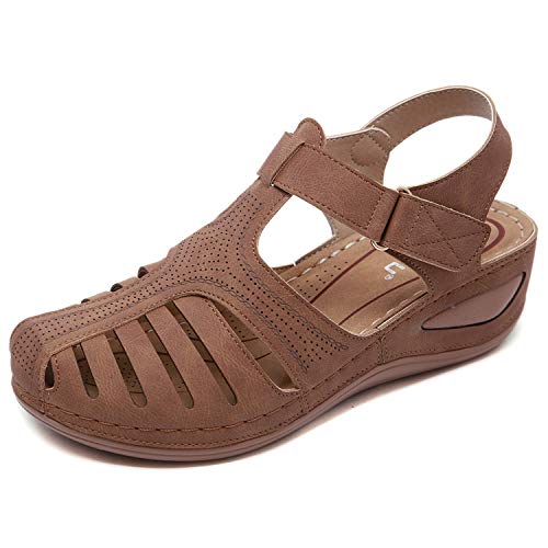 Sandalias Mujer Verano Cuña Sandalias Cerradas Cómodos Casual Zapatos de Playa