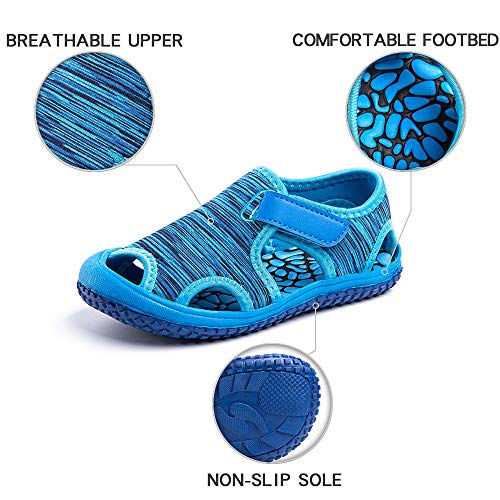 Sandalias Niño Niña Verano Sandalias Deportivas Playa Zapatillas Antideslizante Senderismo Piscina Rosa Púrpura Azul Gris Verde EU 21-31 Azul1 30