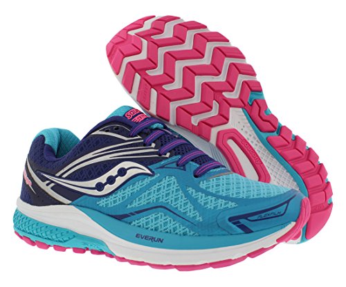 Saucony Ride 9 - Zapatillas de Entrenamiento Mujer, Color Azul (Navy/Blue/Pink), 38.5 EU