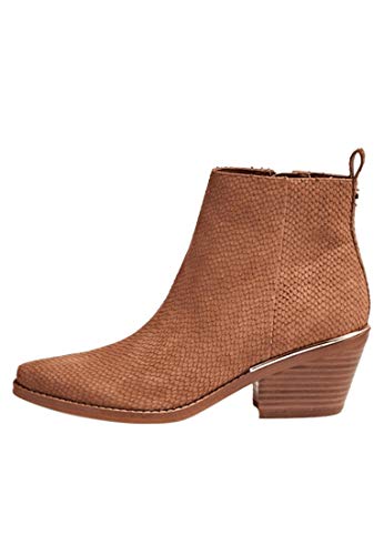 Scarpe Donna GUESS Stivaletto TEXANO Nisha TC 55 Pelle Stampa RETTILE Tan D20GU77