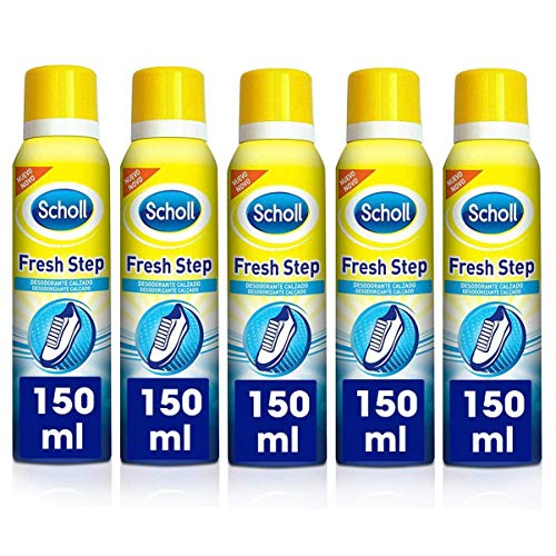 Scholl Desodorante calzado Fresh Step Antitranspirante - Elimina el Olor - Spray 150 ml x 5 unidades