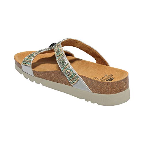 Scholl Sandalias sin Tira New Bogota' Wedge Plata 40