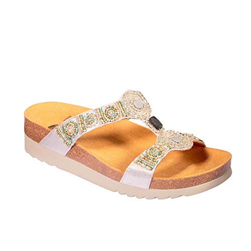 Scholl Sandalias sin Tira New Bogota' Wedge Plata 40