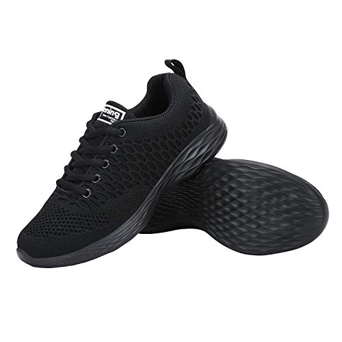 SEVENQI Zapatillas de Deportivos de Running para Mujer Correr Gimnasia Ligero Sneakers Ligero Transpirable(40 EU, Negro)