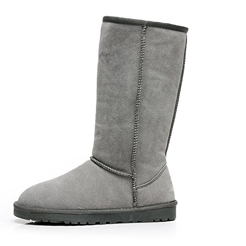 Shenn Comfort Punk - Botas de caña alta para nieve, de ante, color Gris, talla 37 EU