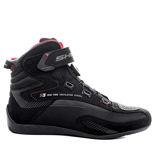 SHIMA EXO Vented, Botas Moto Mujere | Transpirables, Reforzados Zapatos Moto con sistema de cierre ATOP, Soporte Para el Tobillo, Suela Antideslizante, Mango de Cambio de Marchas (Negro, 38)