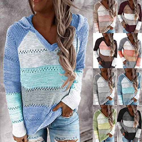 SHOBDW Sudadera para Mujeres Cuello Alto Jersey Cárdigan Sexy Elegante Camiseta Larga Jersey Pullove Casual Jersey Vestido de Manga Larga de otoño Invierno de Moda(Armada,S)