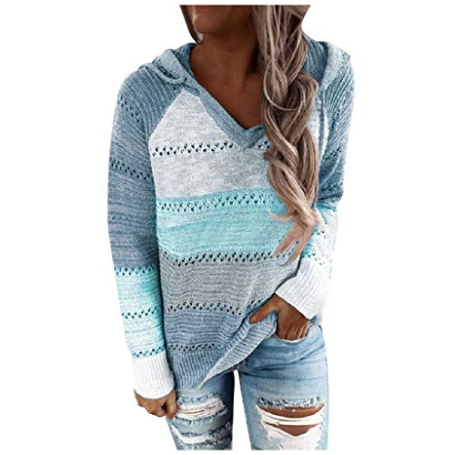 SHOBDW Sudadera para Mujeres Cuello Alto Jersey Cárdigan Sexy Elegante Camiseta Larga Jersey Pullove Casual Jersey Vestido de Manga Larga de otoño Invierno de Moda(Armada,S)