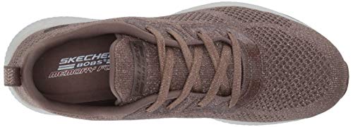 Skechers Bobs Squad-Glitz Maker, Zapatillas Mujer, Marr Oacute N Taupe Sparkle Engineered Knit TPE, 39 EU