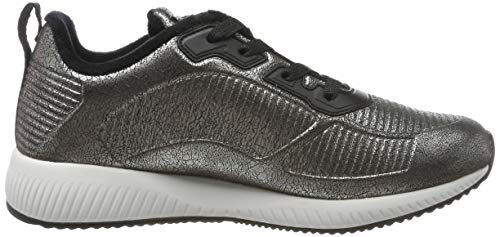 Skechers Bobs Squad-Sparkle Life, Zapatillas Mujer, Multicolor (Pew Champagne Duraleather/Chenille Line), 37 EU