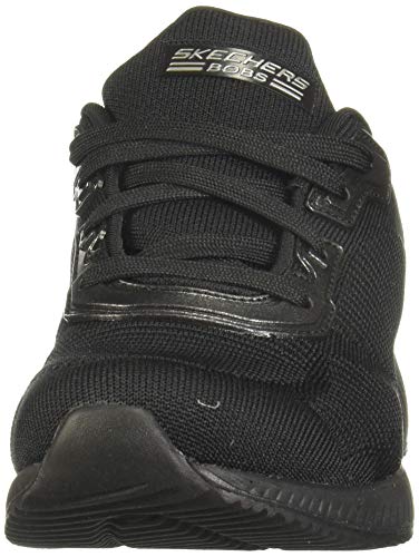 Skechers Bobs Squad-Tough Talk, Zapatillas Mujer, Negro (BBK Black Engineered Knit/Trim), 37 EU