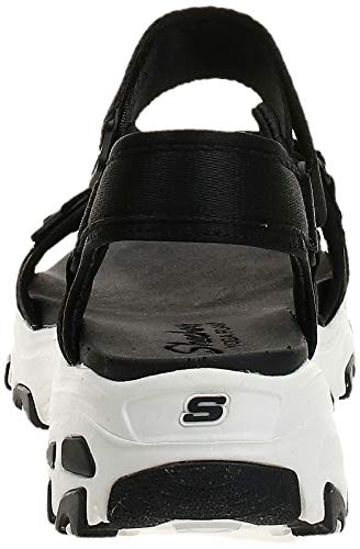 Skechers D'LITES Fresh Catch, Sandalia Mujer, Black, 36 2/3 EU