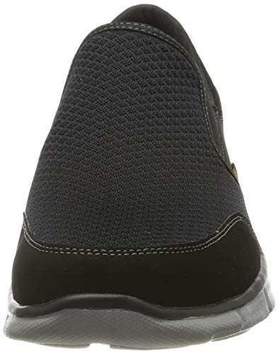 Skechers Equalizer-Persistent, Zapatillas sin Cordones Hombre, Negro (BKGY Black Mesh/Duraleather/Trim), 45 EU