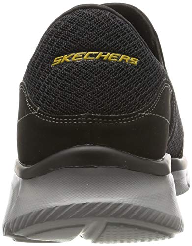 Skechers Equalizer-Persistent, Zapatillas sin Cordones Hombre, Negro (BKGY Black Mesh/Duraleather/Trim), 45 EU