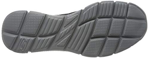 Skechers Equalizer-Persistent, Zapatillas sin Cordones Hombre, Negro (BKGY Black Mesh/Duraleather/Trim), 45 EU