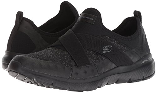 Skechers Flex Appeal 3.0-Finest Hour, Zapatillas sin Cordones Mujer, Negro (BBK Black Mesh/Hot Melt/Trim), 41 EU