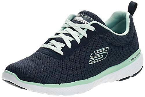 Skechers Flex Appeal 3.0-First Insight, Zapatillas, Azul (NVAQ Black Mesh/Trim), 36 EU