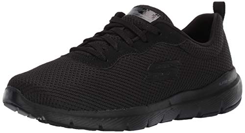 Skechers Flex Appeal 3.0-First Insight, Zapatillas Mujer, Negro (BBK Black Mesh/Trim), 42 EU