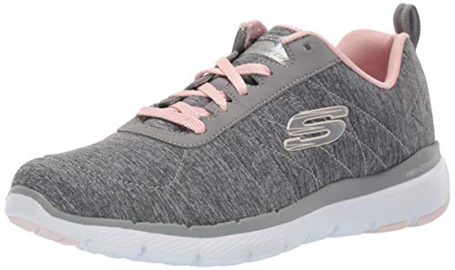 Skechers Flex Appeal 3.0-Insiders, Zapatillas Deportivas Mujer, Multicolor (GYLP Black & Gray Mesh/Black Trim), 41 EU