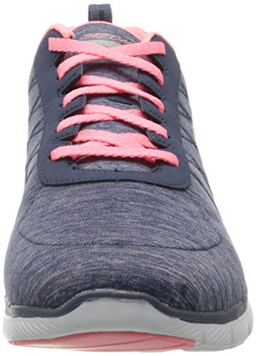 Skechers Flex Appeal 3.0-Insiders, Zapatillas Deportivas Mujer, Multicolor (NVCL Black & Gray Mesh/Black Trim), 40 EU